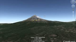 Fly by from San Nicolás de Los Ranchos to Popocatépetl Volcano Mexico [upl. by Peonir]