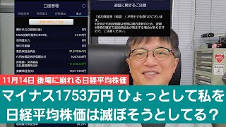 第656話【株式講座】日経平均株価後場加速度的に悪くなり爆損マイナス1753万円の窮地に [upl. by Yralih]