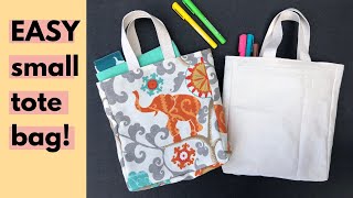 How to sew a mini tote bag  BEGINNER FRIENDLY [upl. by Kerred939]