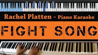 Rachel Platten  Fight Song  LOWER Key Piano Karaoke  Sing Along  Cover with Lyrics [upl. by Neivad568]