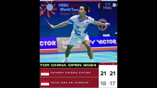 Kalakan Chiko Ginting ke r16 China Open 2024 [upl. by Hernando823]