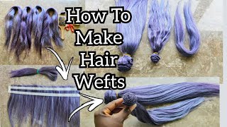 Single Weft Hair HowTo Make Your Own Hair WeftsHair Bundles Using Braiding Hair [upl. by Ludba]