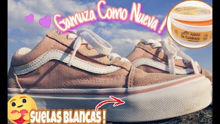 VANS OLD SKOOLCOMO LIMPIAR TENIS DE GAMUZASUELAS DE GOMA SUPER BLANCAS👟✨ [upl. by Newkirk]