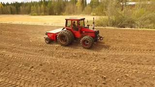 Valmet 505 ploughing and sowing [upl. by Ardnoel]