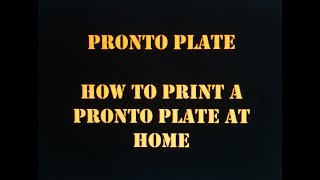 PRONTO PLATE How to Print the Pronto Plate at Home [upl. by Zischke]