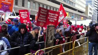 Labour protesters confront Ontario Liberal convention [upl. by Sik684]