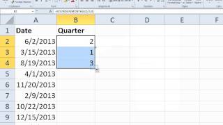 Excel Compute Quarter From A Date [upl. by Ekenna799]