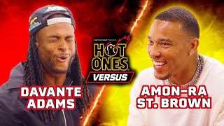 Davante Adams vs AmonRa St Brown  Hot Ones Versus [upl. by Richie]