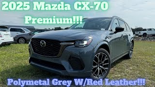 2025 Mazda CX70 Premium Polymetal Grey with Red Leather Best 2 row SUV [upl. by Snej]