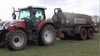 Steyr 6135Profi und Kotte Garant 12m³ Fass am Güllefahren Full HD [upl. by Tomasine201]