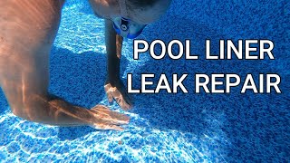 How to Patch a Pool Liner Leak Pool Liner Leak Repair Under water Pool Liner Patching [upl. by Ayekram]