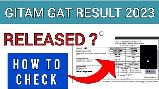 GITAM GAT Result 2023  How To Check GITAM GAT Result 2023 [upl. by Hagen]