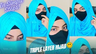 Criss cross hijab tutorial with mask in simple steps [upl. by Leirbaj]