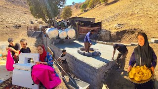 🏘️🧵Amir amp Milad Pour Concrete for Water Tank Platform  Ajav amp Mahin Sew Pillows amp Comforters [upl. by Shaeffer305]