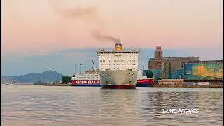 ELVENIZELOS ANEK LINES ARRIVAL AT PIRAEUS PORT aneklines ferries ships [upl. by Lraep]