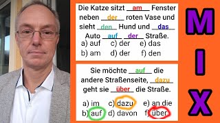 Grammatik Mix Prüfung Test Fragen Präposition Pronomen Adverb hat ist war konnte es ihm [upl. by Eineeuq]