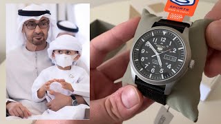 Seiko 5 SNZG15J1 Black Dial  The UAE President’s Watch [upl. by Erodroeht]