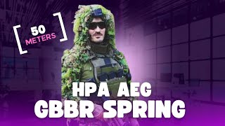 AEG vs HPA vs GBBR vs Spring 50 meters airsoft toygun subscribe milsim reels [upl. by Esnohpla]