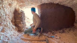 Build SECRET UNDERGROUND BUNKER with FIREPLACE in 18 DAYS Diy Camping Cooking Asmr [upl. by Mich]