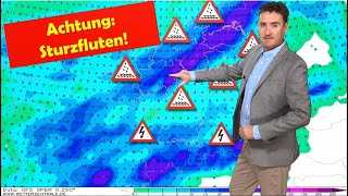 Unwetterwarnung Schwere Gewitter regional Gefahr von Sturzfluten Danach wieder deutlich wärmer [upl. by Lrig]