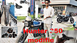 royal enfield hunter 350 modified hunter 350 headlight grill ladies footrest hunter 350callme rk [upl. by Vinnie]