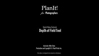 10 Depth of Field Tool Planit Video Tutorial 210902 [upl. by Malliw]