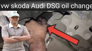 VW Skoda Audi Transmission oil change  Transmission oil change DSG gearbox [upl. by Orecul893]