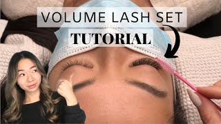 Eyelash Extension Tutorial Volume Lashes [upl. by Ardnaet]