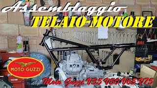 Montaggio motore telaio Moto Guzzi V35 V50 V65 V75 [upl. by Suilenroc]