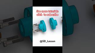 Flange coupling assembly sdlesson solidworks sinhalatutorial 3dmodelingsoftware mechanical [upl. by Hilten]