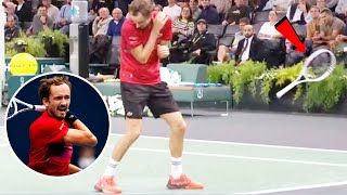 Daniil Medvedev’s Explosive Outburst Launches Racket and Hits Himself at Paris Masters [upl. by Toshiko]