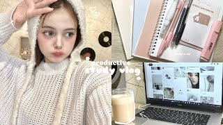 PRODUCTIVE study vlog 🗒️ romanticizing school daily routine cooking and etc [upl. by Newbill916]