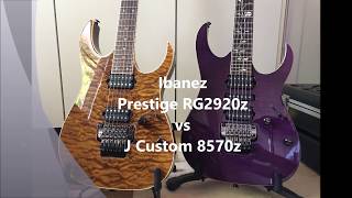 Ibanez RG Prestige vs J Custom Shootout  2920z vs 8570z [upl. by Eibbor]