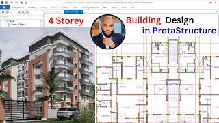 Design of 4 Storey RCC Building having a Basement Floor with Different Ground Level  PART 2 [upl. by Cohlette303]