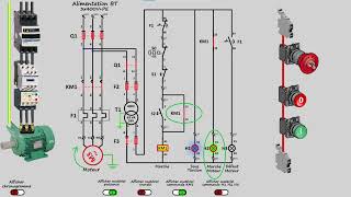 Schéma de démarrage direct dun moteur asynchrone triphasé [upl. by Otokam]