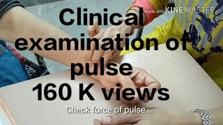 Pulse examination  Arterial Pulse Examination [upl. by Sirroned]