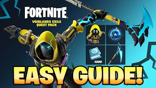 How To COMPLETE ALL VOID WARRIOR ABSENZ CHALLENGES in Fortnite Voidlands Exile Quests Pack Guide [upl. by Isyed449]