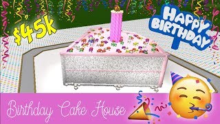 Roblox Bloxburg  Birthday Cake House Speed Build [upl. by Polad]