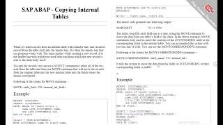 SAP ABAP Copying Internal Tables [upl. by Nur]