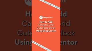 How to Add Category Grid Gutenberg Block elementor woocommerce wordpress shorts shortsvideo [upl. by Andromede204]