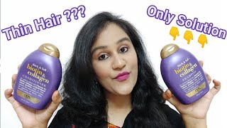 OGX Biotin amp Collagen Shampoo and Conditioner Review  Thin Hair Problem  Biotin For Hair [upl. by Anaujat]