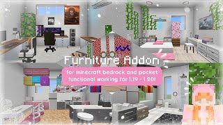 Remon Furniture 600 Furniture 🪴  Minecraft PE 120 Working Addon ⊹˚⋆  No Geometry Needed 🛋️✨ [upl. by Ttemme96]