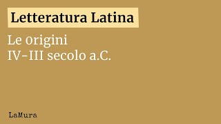 La letteratura latina le origini [upl. by Desmund]