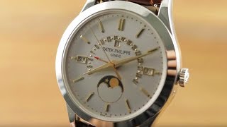 Patek Philippe 5496P015 Perpetual Calendar Retrograde Date Patek Philippe Watch Review [upl. by Vallonia]