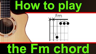 How to play the Fm guitar chord guitar lesson on the F minor half barre chord [upl. by Pammi167]