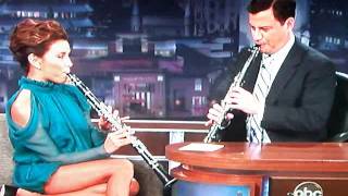 Dueling Clarinets with Jimmy Kimmel and Eva Longoria [upl. by Ezarra221]