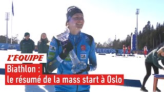 Le résumé de la mass start femmes dOslo  Biathlon [upl. by Hewe]