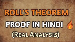 ROLLS THEOREM PROOF IN HINDI  Bsc maths part 2  real analysis [upl. by Kylie]