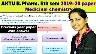 AKTU Medichem 2 Previous Year Paper  Structural Classification of Oral Contraceptives  BPharm 5sem [upl. by Ande]