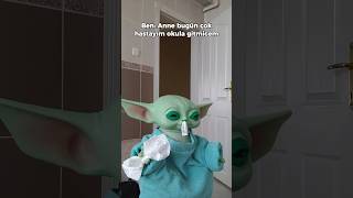 Baby Yoda okula gitmek istemiyor 🤒  Baby Yoda babyyoda [upl. by Gavette]